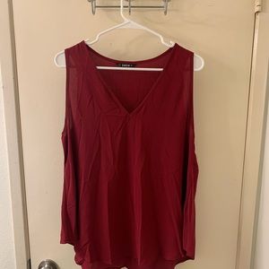 Red simple v neck